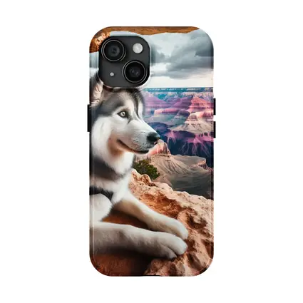Siberian Husky Resting Grand Canyon Overlook