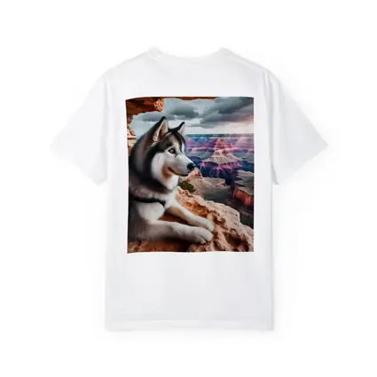 Siberian Husky Resting Grand Canyon Overlook