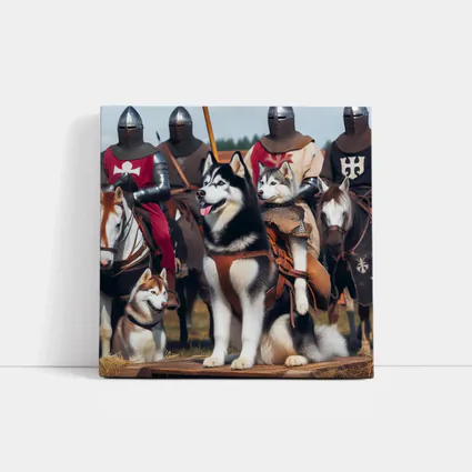 Siberian Husky Dogs Medieval Knights Fantasy
