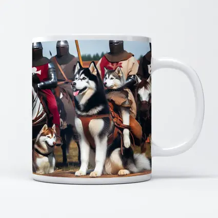 Siberian Husky Dogs Medieval Knights Fantasy