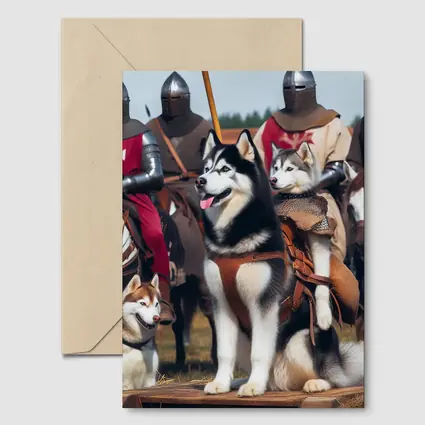 Siberian Husky Dogs Medieval Knights Fantasy