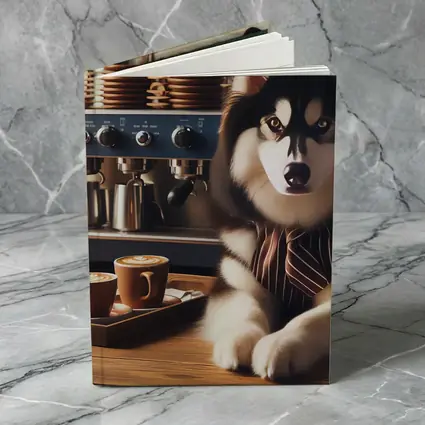Siberian Husky Barista Espresso Machine Coffee Shop