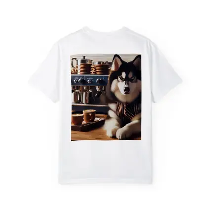Siberian Husky Barista Espresso Machine Coffee Shop