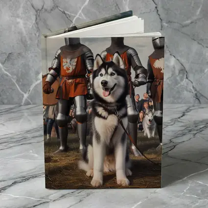 Siberian Husky With Medieval Knights Outdoor