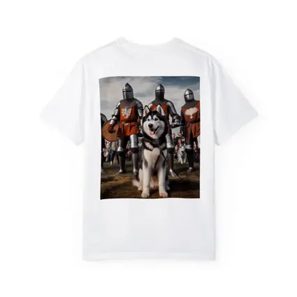 Siberian Husky With Medieval Knights Outdoor