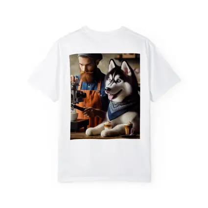 Siberian Husky Barista Coffee Shop Scene