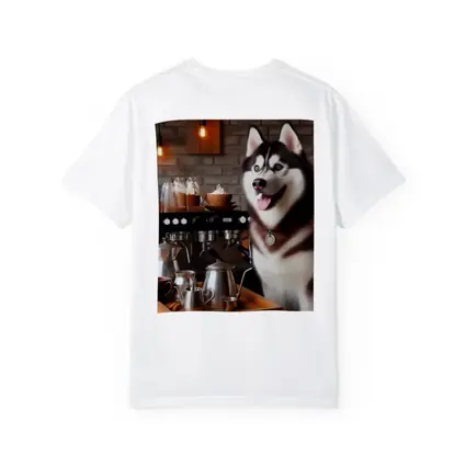 Siberian Husky Barista Coffee Shop Art