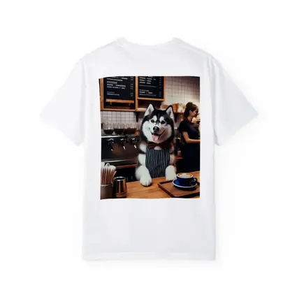 Siberian Husky Barista Working Coffee Shop
