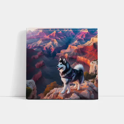 Siberian Husky Standing Grand Canyon Overlook