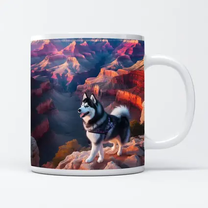 Siberian Husky Standing Grand Canyon Overlook