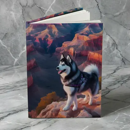 Siberian Husky Standing Grand Canyon Overlook