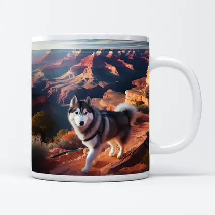 Siberian Husky Grand Canyon Desert Landscape