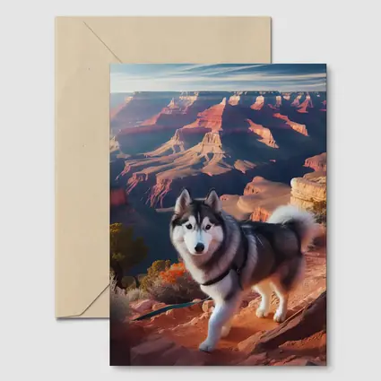 Siberian Husky Grand Canyon Desert Landscape