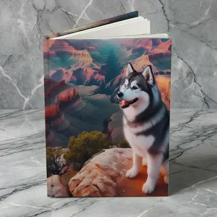 Siberian Husky Sitting Grand Canyon Overlook