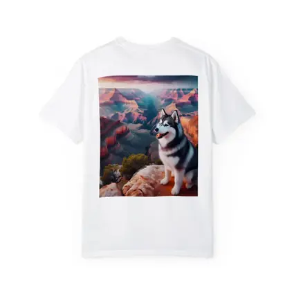Siberian Husky Sitting Grand Canyon Overlook