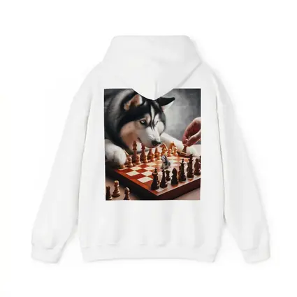 Siberian Husky Playing Chess Board Game