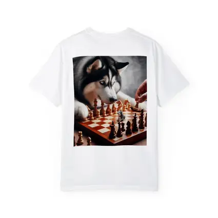 Siberian Husky Playing Chess Board Game