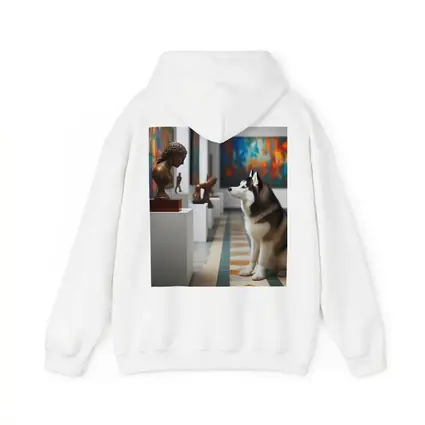 Siberian Husky Sitting In Art Gallery