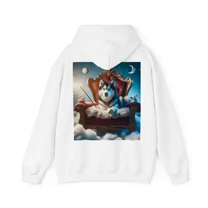 Siberian Husky Throne Clouds Fantasy Sky