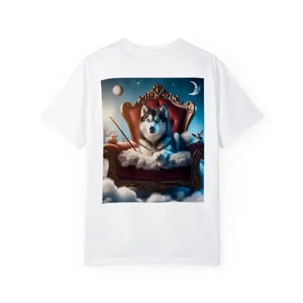 Siberian Husky Throne Clouds Fantasy Sky
