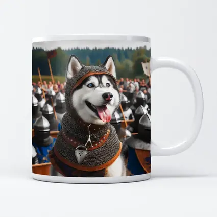 Siberian Husky Knight Chainmail Medieval Army