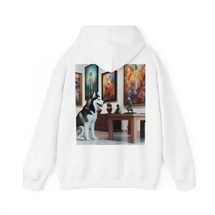 Siberian Husky Sitting In Art Gallery