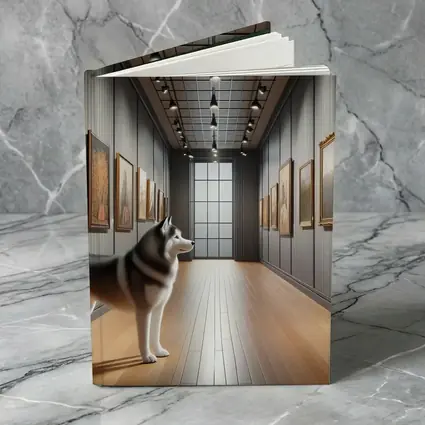 Siberian Husky Standing In Art Gallery
