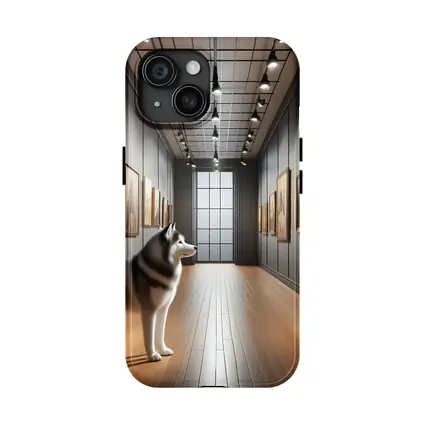 Siberian Husky Standing In Art Gallery