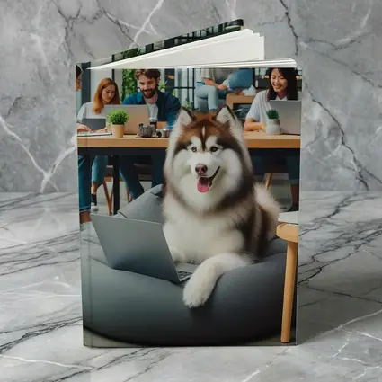 Alaskan Malamute Working Laptop Coworking Office