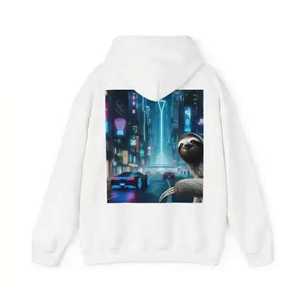 Sloth Neon Cyberpunk City Night Scene