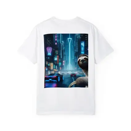 Sloth Neon Cyberpunk City Night Scene