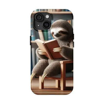 Sloth Reading Book Library Bookshelf