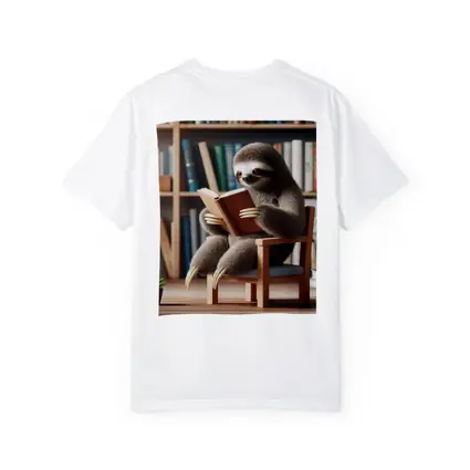 Sloth Reading Book Library Bookshelf