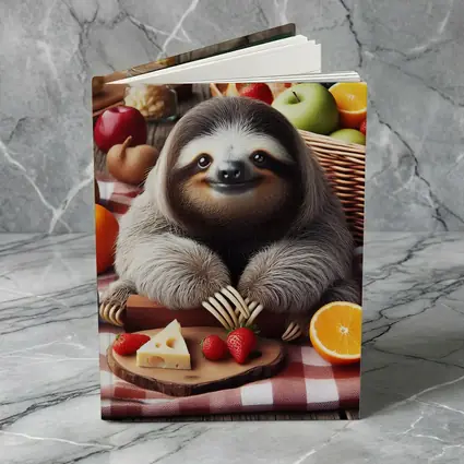 Cute Sloth Picnic Fruits Cheese Basket