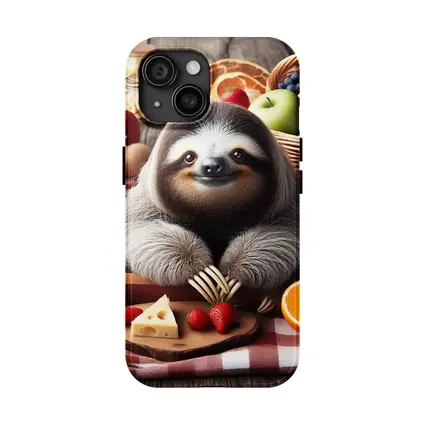 Cute Sloth Picnic Fruits Cheese Basket
