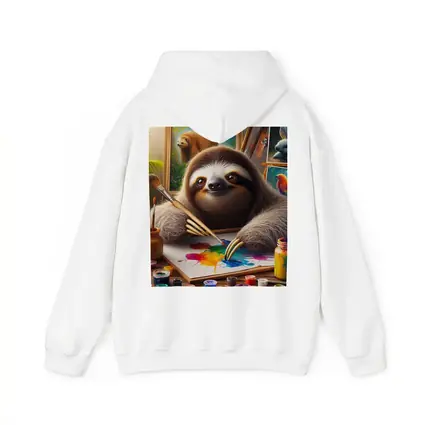 Sloth Artist Painting Colorful Canvas Art Studio