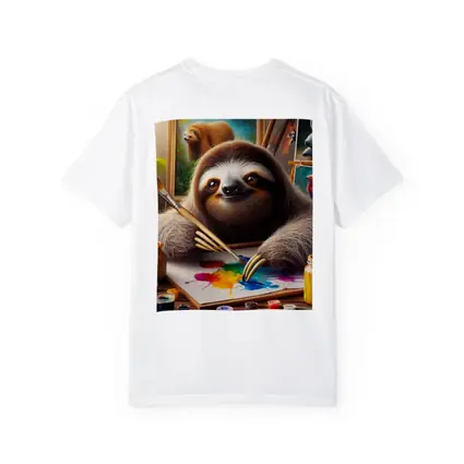 Sloth Artist Painting Colorful Canvas Art Studio