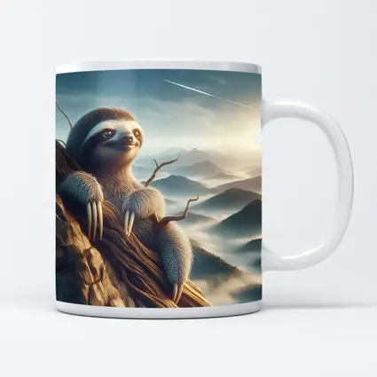 Sloth Clinging Rocky Cliff Mountain Mist