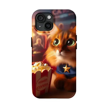 Somali Cat Superhero At Movie Theater