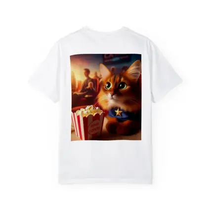 Somali Cat Superhero At Movie Theater