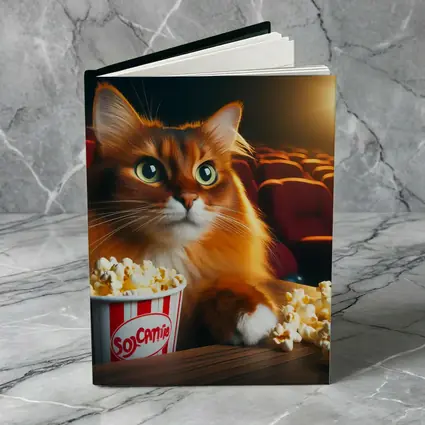 Somali Cat Watching Movie Theater Popcorn