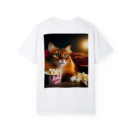 Somali Cat Watching Movie Theater Popcorn