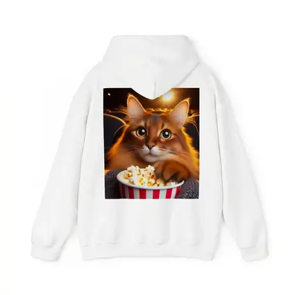 Somali Cat Eating Popcorn Movie Theater