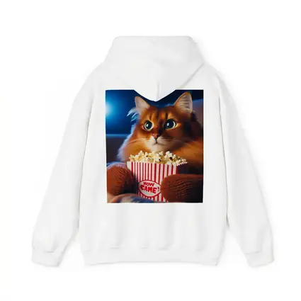 Somali Cat Watching Movie With Popcorn