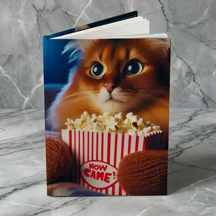 Somali Cat Watching Movie With Popcorn