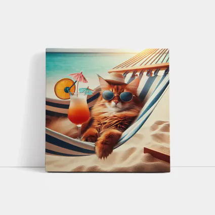 Somali Cat Relaxing Beach Hammock Summer