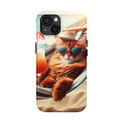 Somali Cat Relaxing Beach Hammock Summer