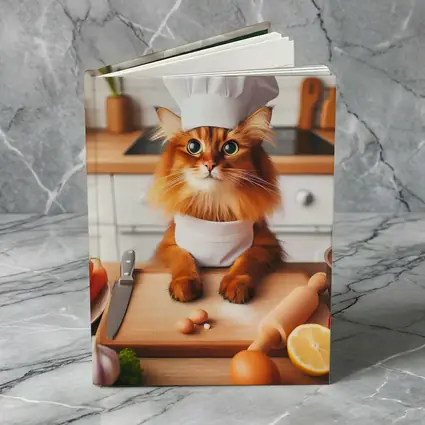 Somali Cat Chef Cooking in Kitchen
