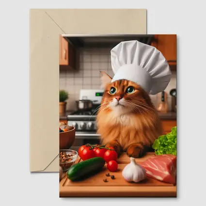 Somali Cat Chef Hat Kitchen Cooking