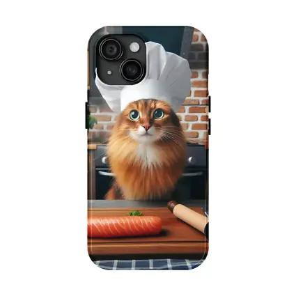 Somali Cat Chef Cooking Kitchen Scene